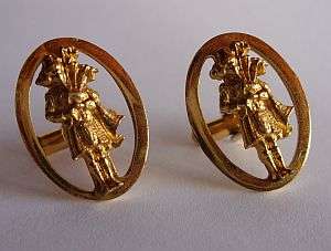 VINTAGE SCOTTISH PIPER MOTIF CUFFLINKS