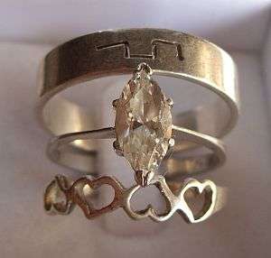 THREE DARLING STERLING SILVER RINGS - FACETED CZ STONE - ONE BID GETS ALL !!!!!