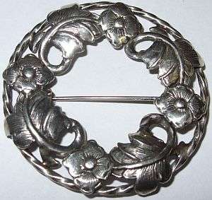 SUPER SMART !!! CANDIDA STYLE STERLING SILVER VINTAGE BROOCH