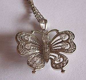STUNNING BUTTERFLY PENDANT WITH NECKLACE - BOTH STERLING SILVER