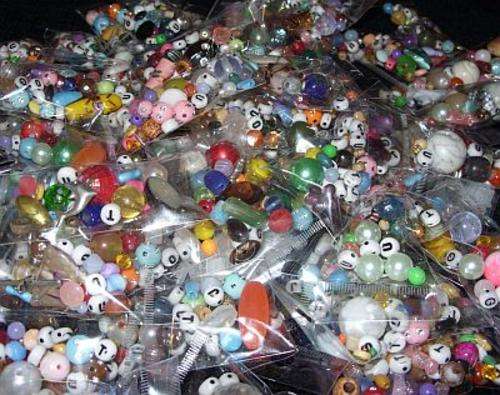 300 PACKETS OF MIXED BEADS - ALL SORTS - NEW OLD STOCK - CRISP IN PACKETS - BID PER PACK