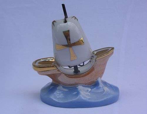 A LOVELY VINTAGE LIMOGES FRANCE PORCELAIN GALLEON ........VERY RARE IN ANY CONDITION .......SWEET !!