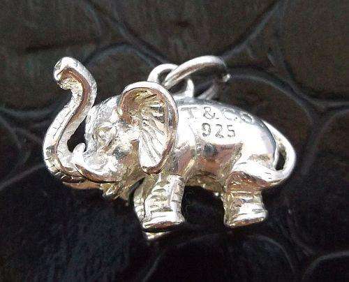 A SOLID AND VALUABLE STERLING SILVER ELEPHANT CHARM BY TIFFANY & CO !!!! AWESOME !!!!