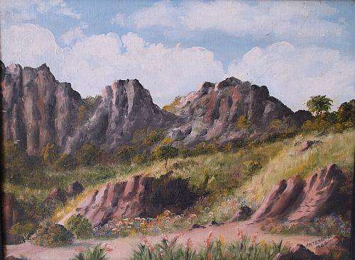 A STUNNING OLD ORIGINAL OIL ON BOARD SIGNED F.W TALMADGE AND DATED 1948