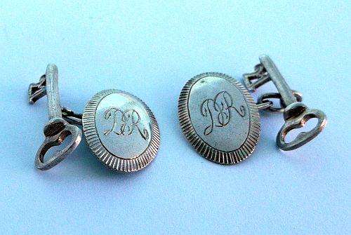 COOL VINTAGE NOVELTY STERLING SILVER CUFFLINKS ...21ST.... OR DR DR ....NICE N COLLECTABLE !!!!