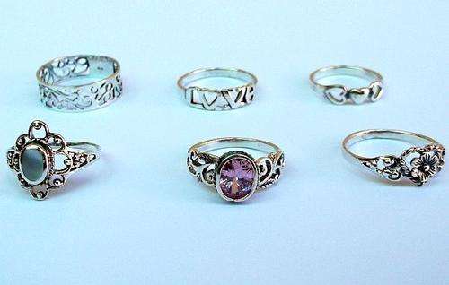 FANTASTIC !!! 6 ASSORTED STERLING SILVER RINGS ..AMAZING DEALS..BID PER RING TO TAKE THE LOT !!!!