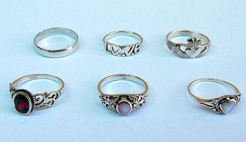 SUPER COOL !!! 6 ASSORTED STERLING SILVER RINGS..AMAZING DEALS..BID PER RING TO TAKE THE LOT !!!!