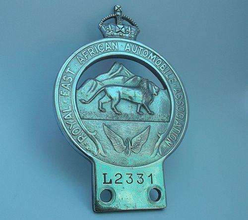 ULTRA RARE !! VINTAGE / ANTIQUE EAST AFRICAN AUTOMOBILE ASSOCIATION CAR BADGE ...AMAZING FIND !!