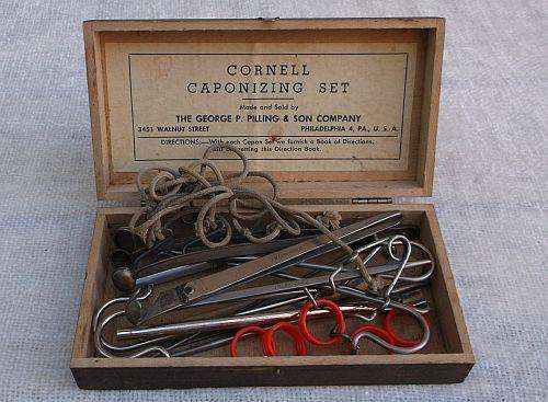 CORNELL CAPONIZING SET - ANTIQUE VETERINARY TOOLS