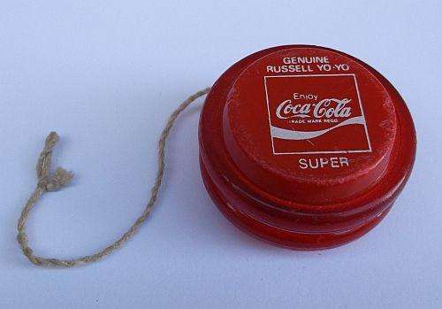 A VINTAGE GENUINE RUSSELL SUPER YO-YO ADVERTISING COCA - COLA ! RARE ! 1980 USA OLYMPIC TEAM