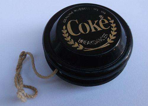 THE ILLUSIVE VINTAGE COCA-COLA BREAKDANCER YO-YO !!! AWESOME !!! SUPER RARE !!!