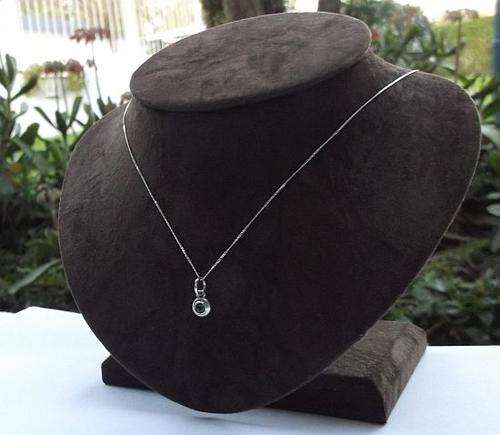 LOVELY LITTLE STERLING SILVER DESIGNER PENDANT SET WITH A BLUE STONE PLUS A STERLING SILVER NECKLACE