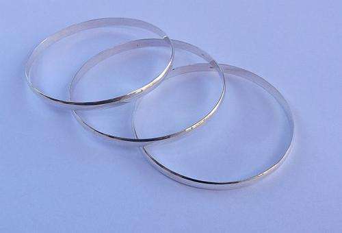 THREE EXCEPTIONAL SOLID STERLING SILVER BANGLES ...BID PER BANGLE...GREAT VALUE ...WOW WOW WOW !!!