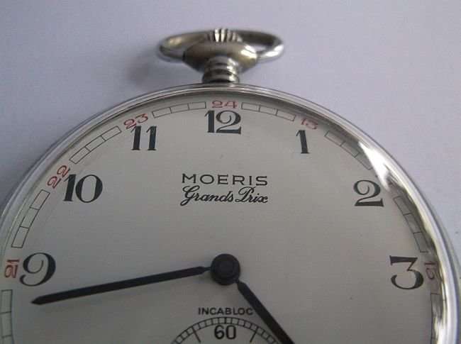 ULTRA RARE !!! S.A.R - S.A.S ...VINTAGE MOERIS GRAND PRIX INCABLOC SWISS MADE POCKET WATCH !!! WOW !