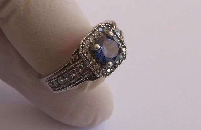 WOW !! WOW !! WOW !! STERLING SILVER RING ...NECKLACE...PENDANT...SET WITH FACETED STONES