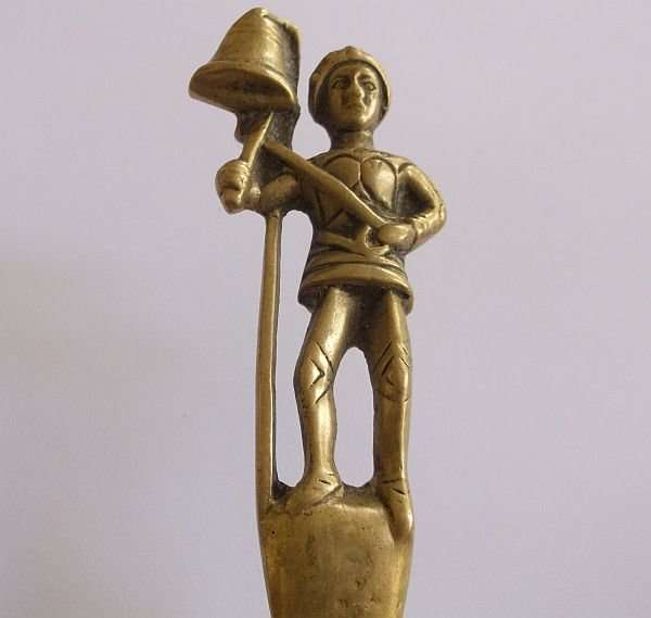 AN ANTIQUE BRASS / BRONZE LETTER OPENER WITH ""SOUTHWOLD JACK"" MOTIF ...INTERESTING FIND !!