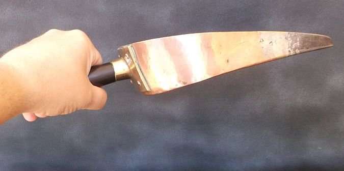 AN OLD COPPER AND ADDED METAL COAL SCOOP ....