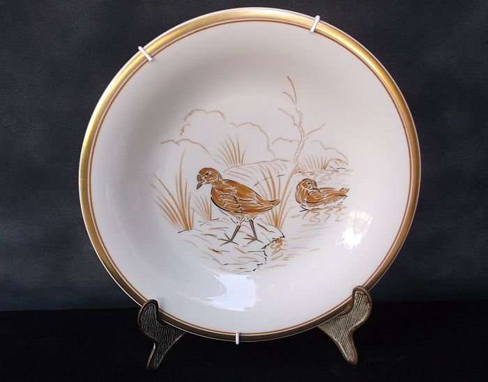 A FRENCH HAND PAINTED  WALL PLATE SIGNED ROUARD PARIS ....