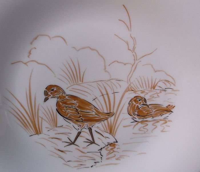 A FRENCH HAND PAINTED  WALL PLATE SIGNED ROUARD PARIS ....