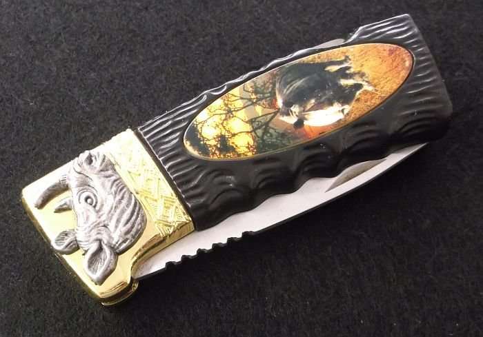BIG 5 ...." RHINO " ....COLLECTORS KNIFE....GREAT BLADE....GOOD WEIGHT....AWESOME GIFT...WOW