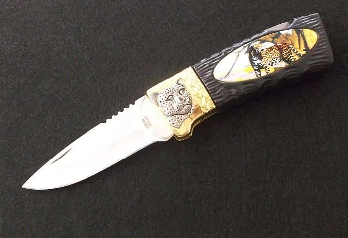 BIG 5 ...." LEOPARD " ....COLLECTORS KNIFE....GREAT BLADE....GOOD WEIGHT....AWESOME GIFT...WOW
