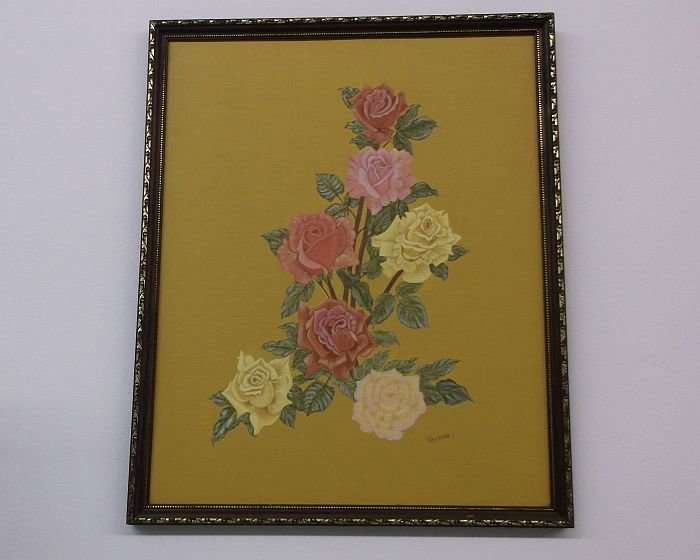AN ORIGINAL OIL ON BOARD SIGNED BY THE ARTIST VERENA DEPICTING GORGEOUS ROSES ...WOW !!!