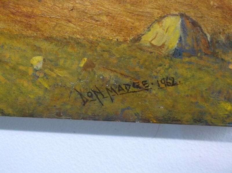 A lovely old original oil on board painting by well known Don Madge dated 1962 - Unframed