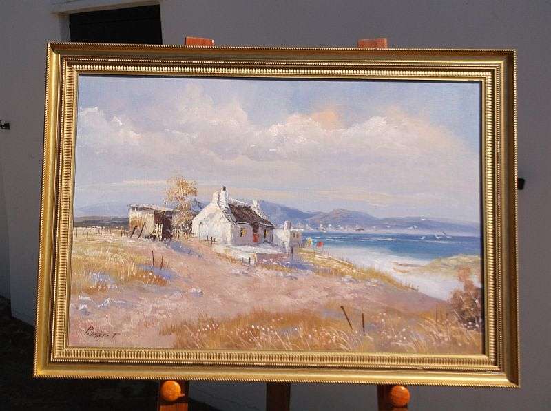 ASEMROWEND !! ORIGINAL OIL ON BOARD OF A SEASCAPE BY KNOWN SA ARTIST PAUL ASCOT ....GREAT WORK !!!