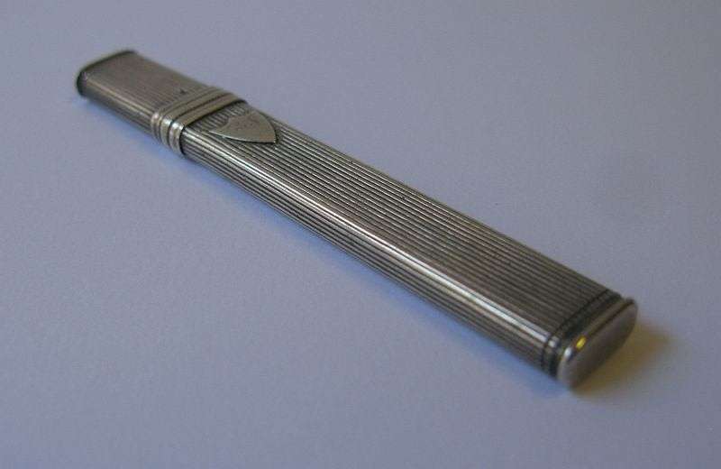 EXCELLENT FIND !! A RARE OLD DUTCH SILVER NEEDLE CASE FULLY STAMPED WITH MAKERS MARKS !! WOW !!