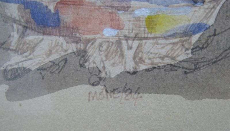 WOW !! AN ORIGINAL MINIATURE WATERCOLOR BY KNOWN ARTIST MAUREEN BRINK AKA MONE ...GOOGLE THE ARTIST
