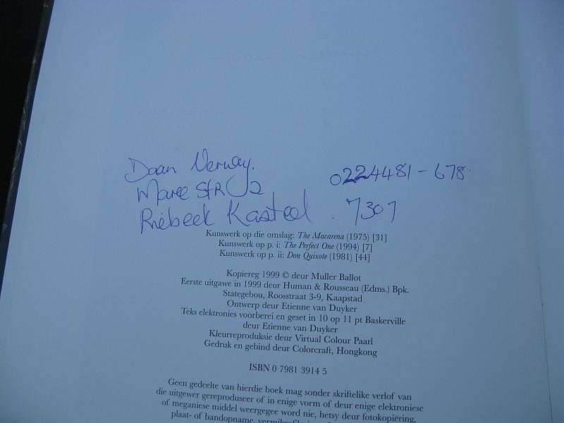 AWESOME SUPER RARE 1 OF A KIND AUTOGRAPHED CHRISTO COETZEE ART BOOK WITH PROVENANCE ...WOW !!!!