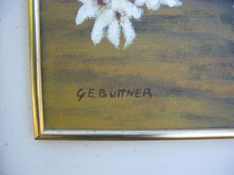 AN EYE CATCHING ORIGINAL OIL ON BOARD DEPICTING A FLORAL ARRANGEMENT BY G.E BUTTNER...AWESOME !!