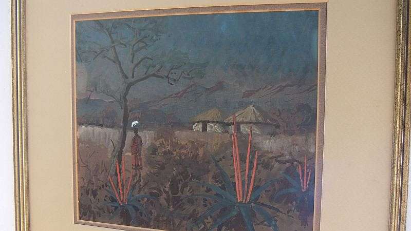 INVESTMENT PIECE !! A RARE GOUACHE PAINTING BY WELL KNOWN LISTED ARTIST SYDNEY CARTER !! WOW !! WOW