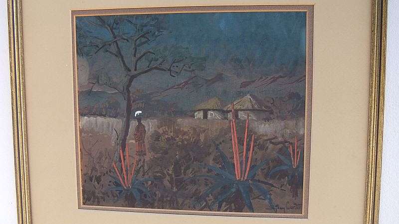 INVESTMENT PIECE !! A RARE GOUACHE PAINTING BY WELL KNOWN LISTED ARTIST SYDNEY CARTER !! WOW !! WOW