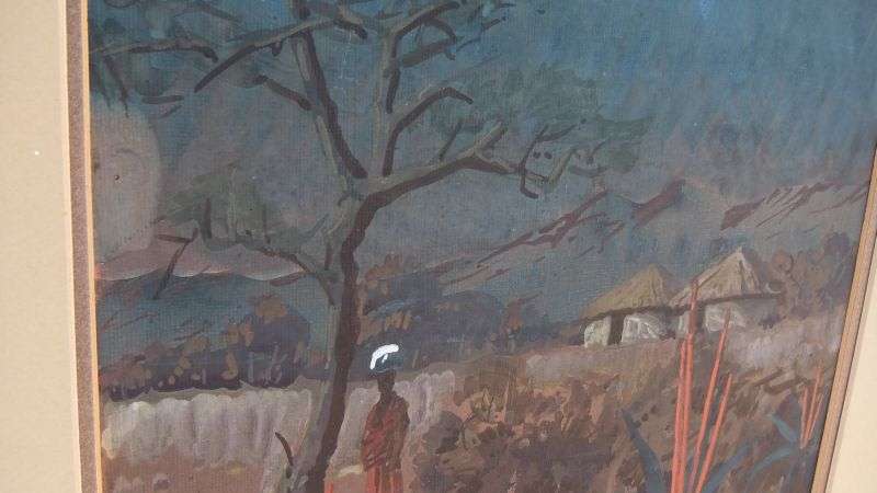 INVESTMENT PIECE !! A RARE GOUACHE PAINTING BY WELL KNOWN LISTED ARTIST SYDNEY CARTER !! WOW !! WOW