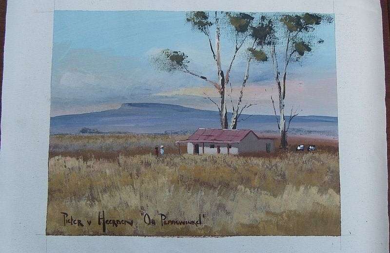 A FABULOUS SA INSPIRED ORIGINAL ACRYLIC ON CANVAS BY PIETER VAN HEERDEN ENTITLED ""PLAASWINKEL""