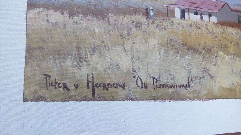 A FABULOUS SA INSPIRED ORIGINAL ACRYLIC ON CANVAS BY PIETER VAN HEERDEN ENTITLED ""PLAASWINKEL""