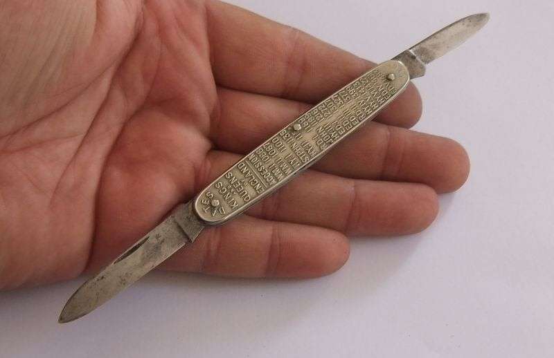 A RARE VALUABLE ANTIQUE POCKET KNIFE DEPICTING DATES OF KINGS AND QUEENS FROM 1066 - 1910 !! WOW !!