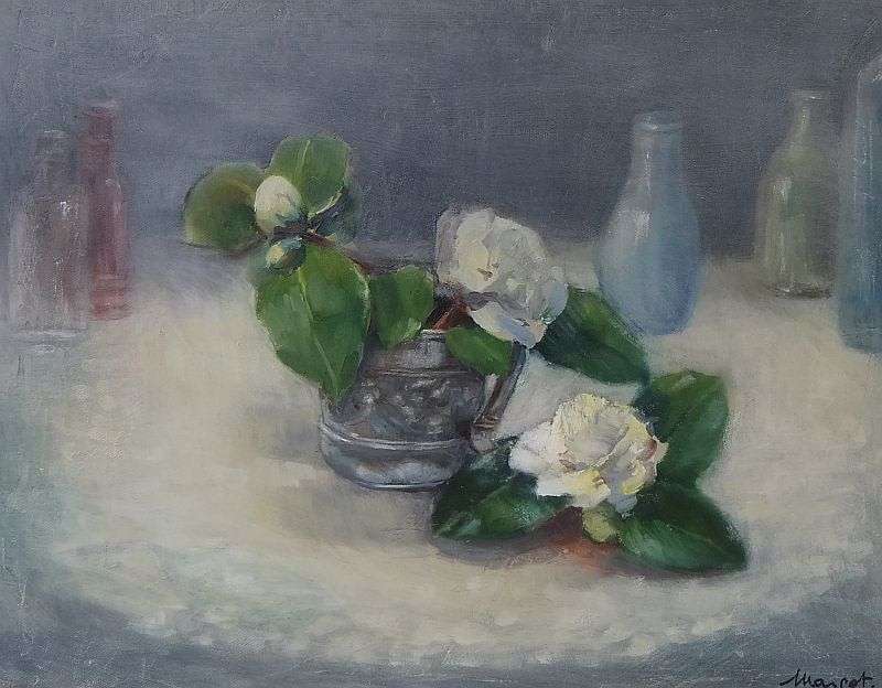 AN OUTSTANDING ORIGINAL OIL ON STRETCHED CANVAS STILL LIFE SIGNED BY THE ARTIST !! WOW !!