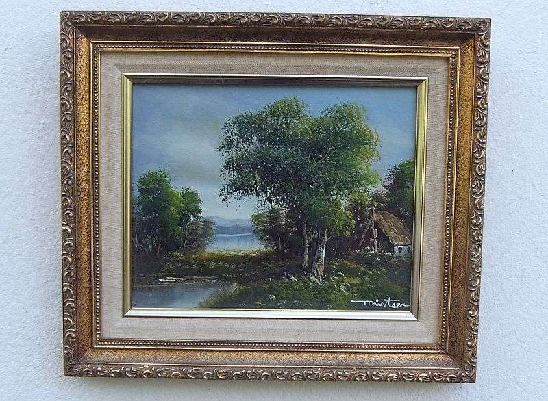 A Vintage original oil on board depicting a tranquil river scene signed by the artist ...Stunning !!