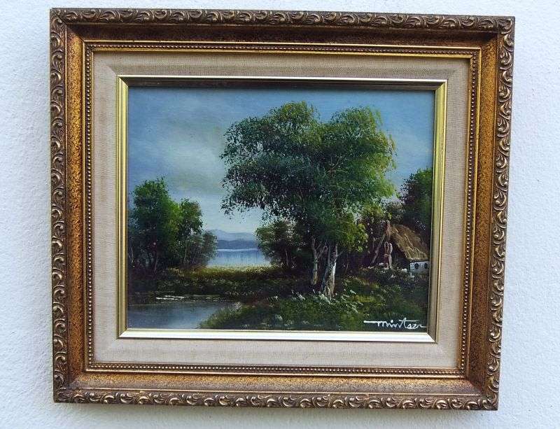 A Vintage original oil on board depicting a tranquil river scene signed by the artist ...Stunning !!