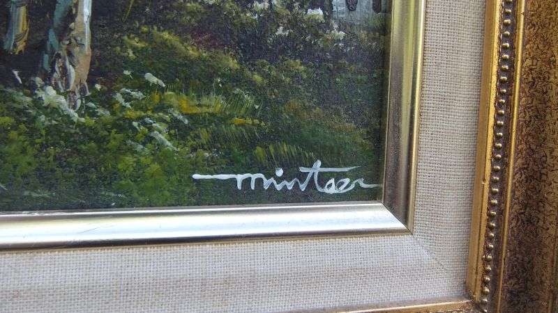 A Vintage original oil on board depicting a tranquil river scene signed by the artist ...Stunning !!