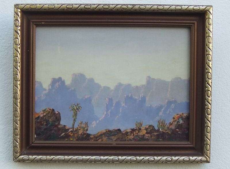 WOW !! A STUNNING ORIGINAL OIL ON BOARD OF A MOUNTAINOUS LANDSCAPE SIGNED K MACMILLAN