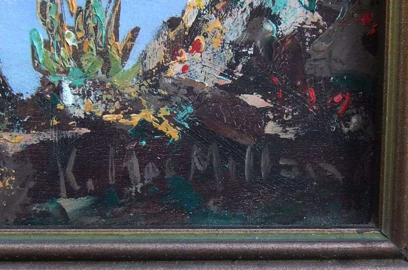 WOW !! A STUNNING ORIGINAL OIL ON BOARD OF A MOUNTAINOUS LANDSCAPE SIGNED K MACMILLAN
