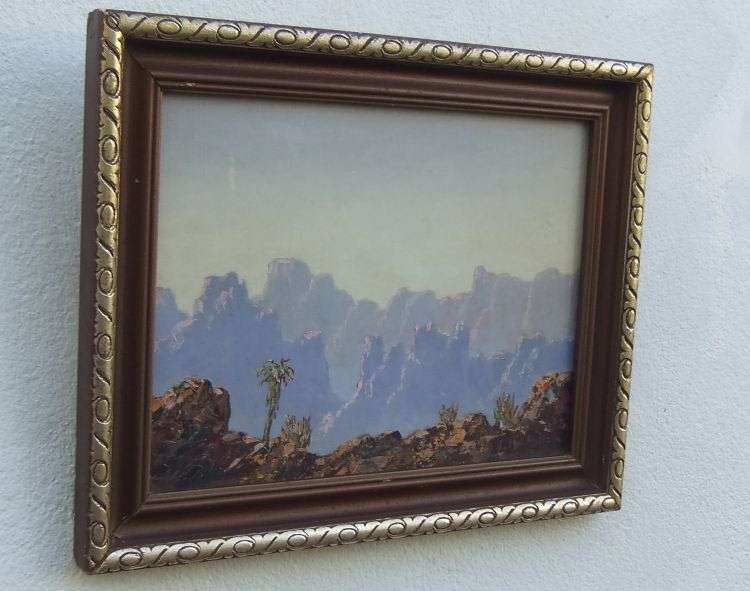 WOW !! A STUNNING ORIGINAL OIL ON BOARD OF A MOUNTAINOUS LANDSCAPE SIGNED K MACMILLAN