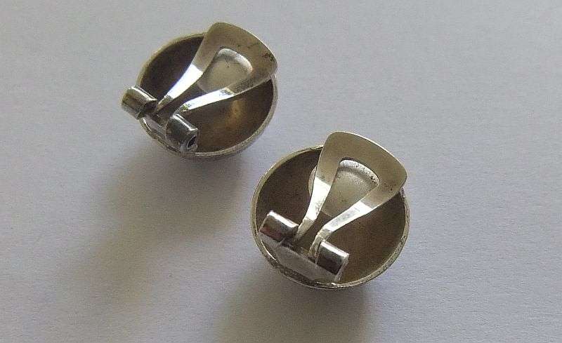 WOW !! THREE STUNNING PAIRS OF STERLING SILVER DESIGNER STAMPED EARRINGS !! RARE FIND !!