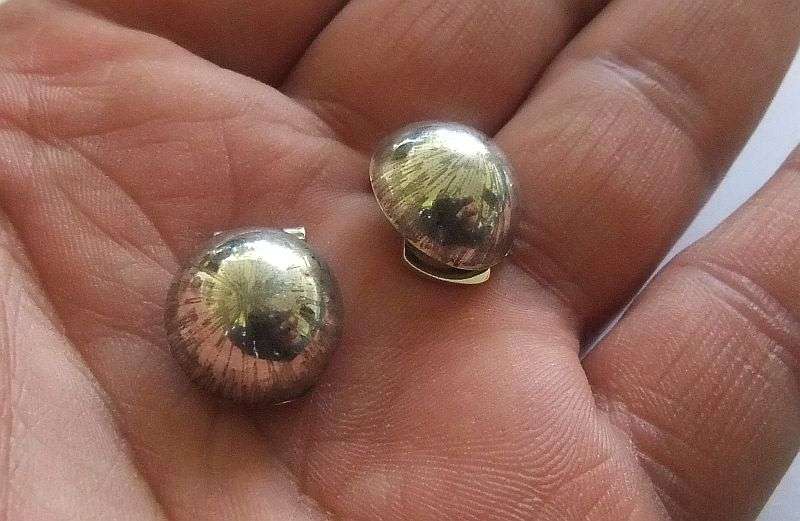 WOW !! THREE STUNNING PAIRS OF STERLING SILVER DESIGNER STAMPED EARRINGS !! RARE FIND !!