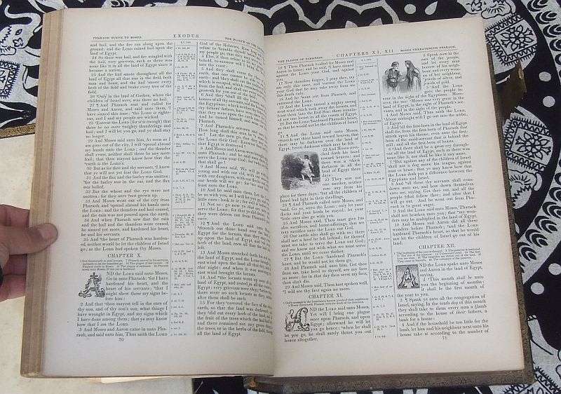 A MAGNIFICENT ANTIQUE FAMILY BIBLE DATED 1846 WITH BIRTHS ,DEATHS ,MARRIAGES & MARRIAGE CERTIFICATE