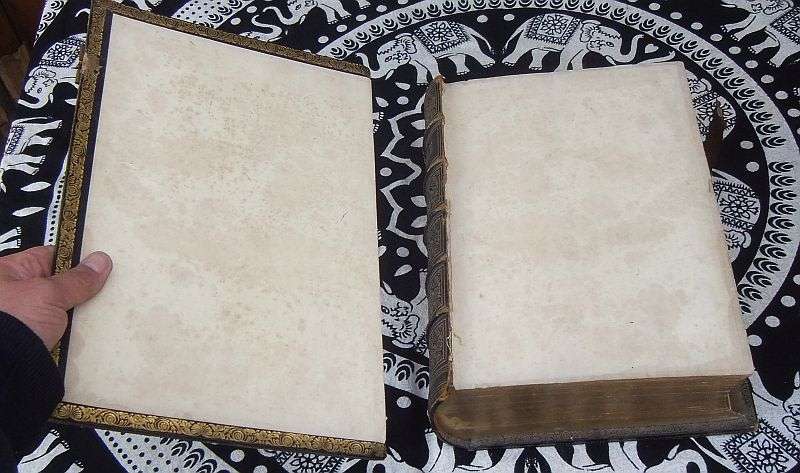 A MAGNIFICENT ANTIQUE FAMILY BIBLE DATED 1846 WITH BIRTHS ,DEATHS ,MARRIAGES & MARRIAGE CERTIFICATE
