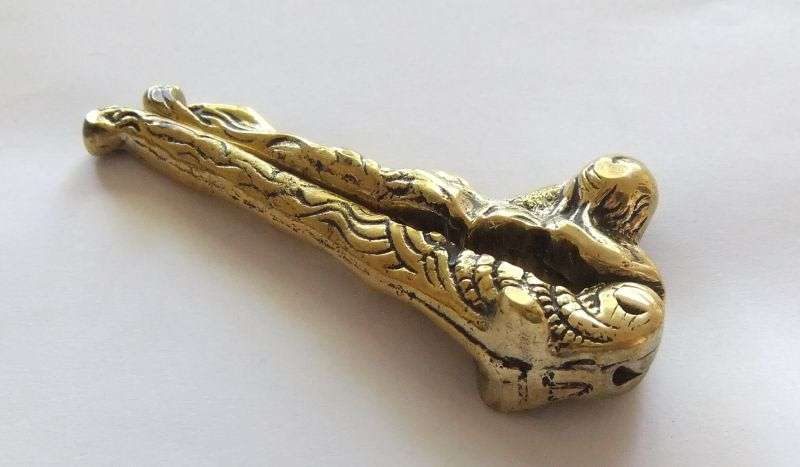 WOW !! WOW !! A GORGEOUS RARE OLD SOLID BRASS NUTCRACKER WITH DETAILED MERMAID MOTIF !! MUST HAVE !!